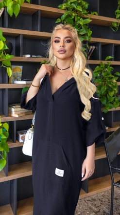 Стильна сукня з капюшоном 246 чорний