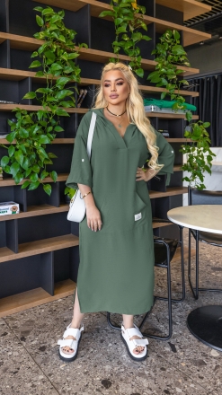 Стильна сукня з капюшоном 246 хакі