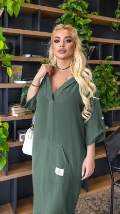Стильна сукня з капюшоном 246 хакі